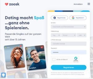 Zoosk Webseite